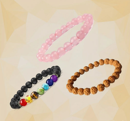 The Ultimate Bracelets Trio for Wealth, Health and Love (With Lab Certificate)